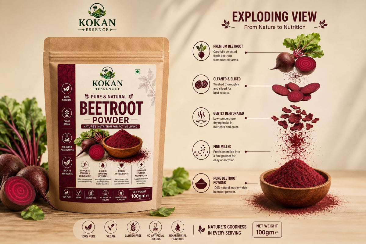 Beetroot Powder 100g | 100% Pure & Natural | Kokan Essence