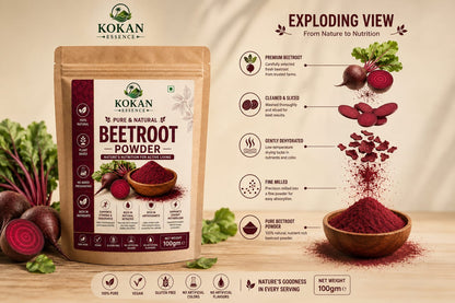 Beetroot Powder 100g | 100% Pure & Natural | Kokan Essence
